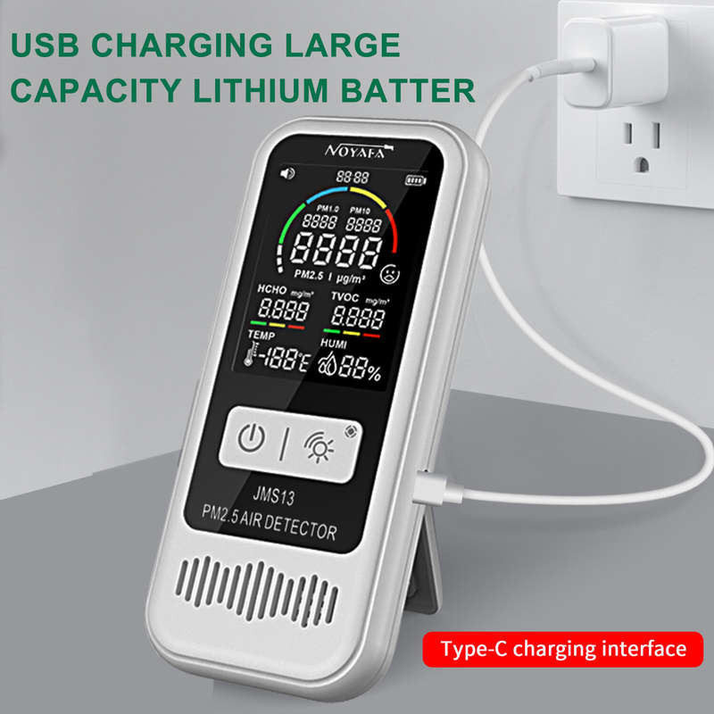 Noyafa Jms13 6 In 1 Multifunctional Air Discover HCHO CO2 PM2.5 PM1.0 Humidity Monitor Lcd Display S