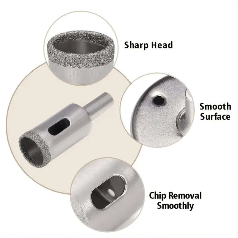 15PCS 15mm-50mm Diamond Drill Bits Hole Saw Diamond Drill Bit Set For Diamond Coating Carbon Steel F