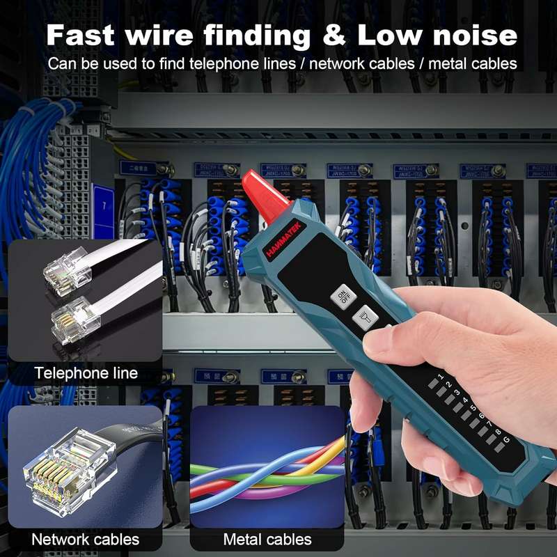 HANMATEK WT1 Network Cable Tester RJ45 RJ11 Multifunction Open Short Circuit Finder Volume Adjustabl