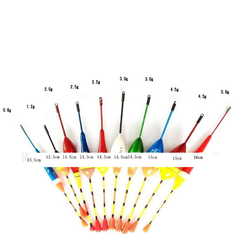 10Pcs Fishing Floats Set Vertical Buoy Sea Fishing Floats Assorted Size Fishing Accessories for Most