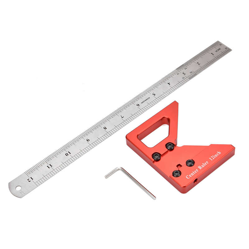 Center Finder Precision Center Marker 45 Degree Measuring Ruler Precision V-shaped Ruler Anodized Su