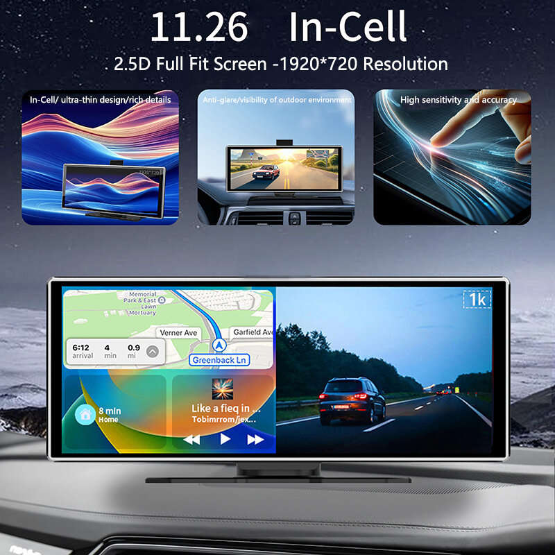 iMars 11.26 inch bluetooth Car MP5 Player 1920x720 IPS HD Large Screen Portable with Carplay WiFi FM