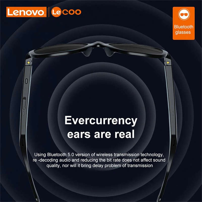 Lenovo Lecoo-C8 bluetooth V5.0 Earphone 120mAh Battery IPX6 Waterproof Anti-glare Voice Control Smar