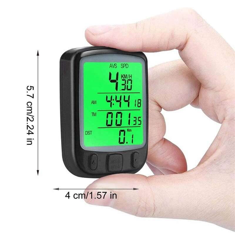 Wired Digital Bicycle Computer 1.6 inch LCD Screen Backlight Waterproof Odometer Stopwatch 32g Light