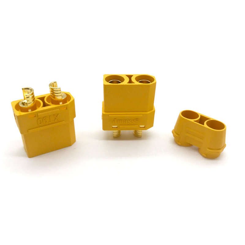 10PCS XT90 Power System Connectors High Voltage DC 500V Copper Gold-Plated for Kids Electric Car Lit
