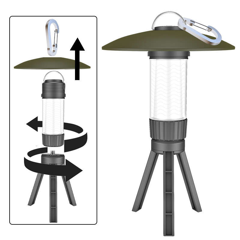 LED Multifunctional Camping Light with Magnet Hook Carabiner Portable Outdoor Warm Light Atmosphere