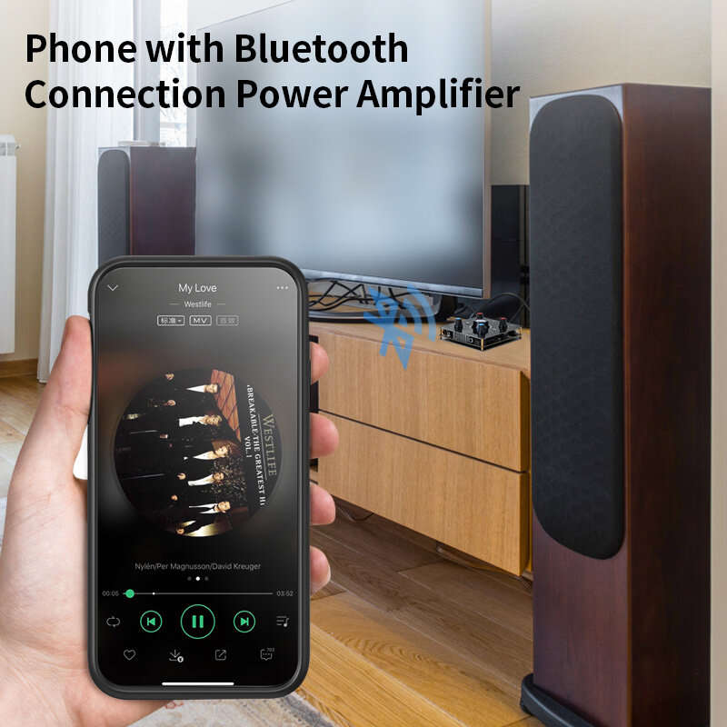 100W Power Amplifier bluetooth Amplifier HIFI Lossless Audio HDMI ARC OPT Wireless Karaoke Amplifier