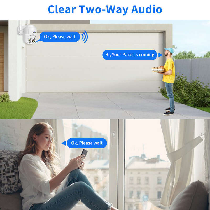 Hiseeu WHD318 8MP WiFi Camera Intelligent Night Vision Two-way Audio AI Human Detection IP66 Waterpr