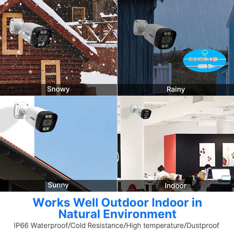 Hiseeu HB715-PA 4K 5MP POE IP Camera Intelligent Night Vision P2P Motion Detection Two-way Audio H.2