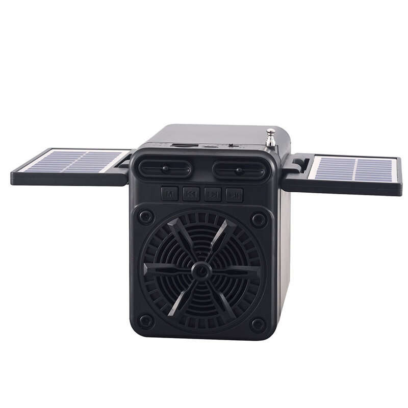Solar Charging Emergency FM Radio Multifunctional BT Speaker Support TF Card/U-Disk for Outdoor Camp
