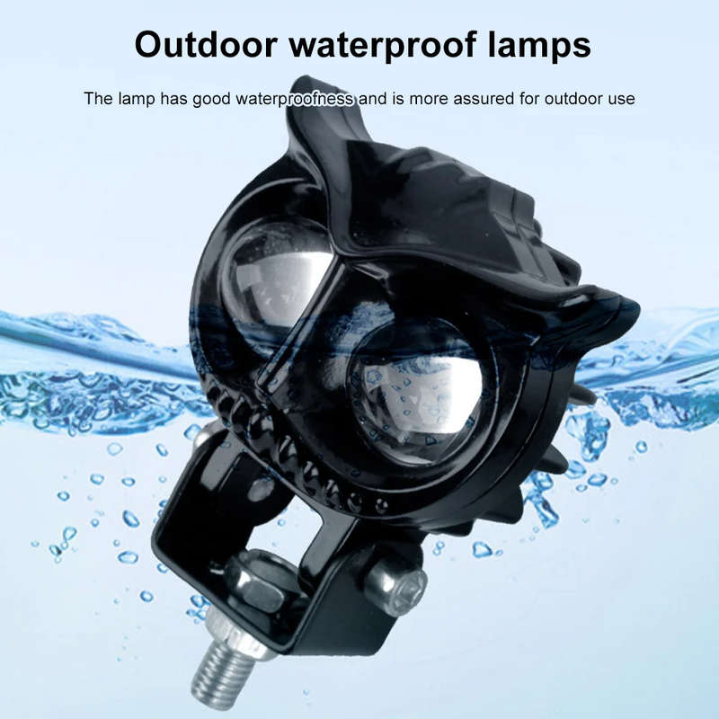 8-80V Dual Color LED Motorcycle Electric Headlight Yellow & White Waterproof Motorcycle Headlight Fo