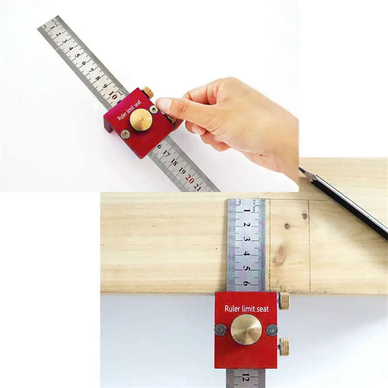 30cm Scribing Ruler with 90 Degrees Scale High Precision Measuring and Marking Gauge Woodworking Ess