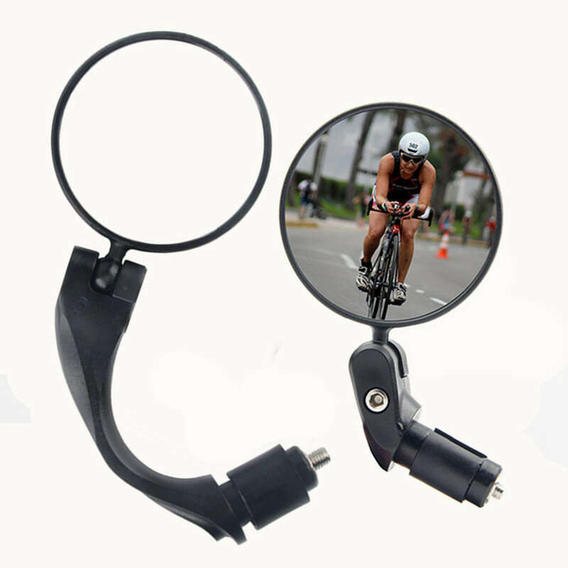 2pcs Bicycle Rear View Mirror Adjustable 360 Rotatable Convex Lens 360 Rotatable Handlebar Safety Mi