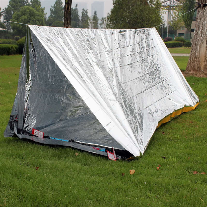Camping Sun Protection Space Blanket Foldable EmergencyTent Survival Insulation Blanket Sleeping Bag