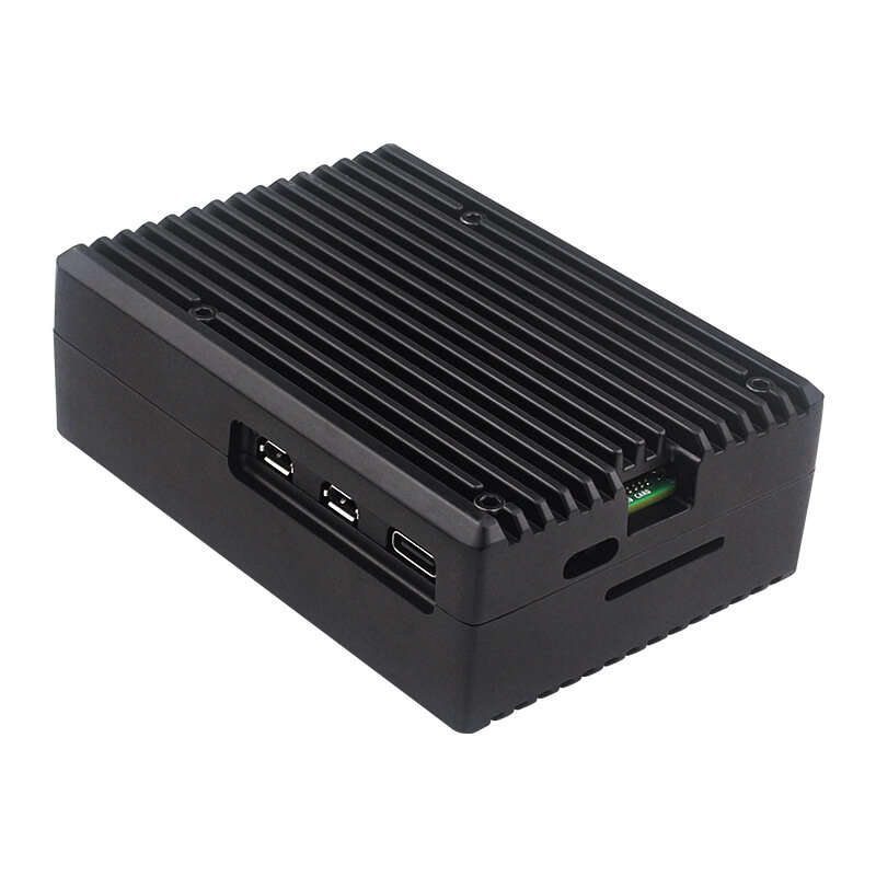 Raspberry Pi 5 Passive Cooling Case Aluminum Alloy Dissipation Striped Shell Box