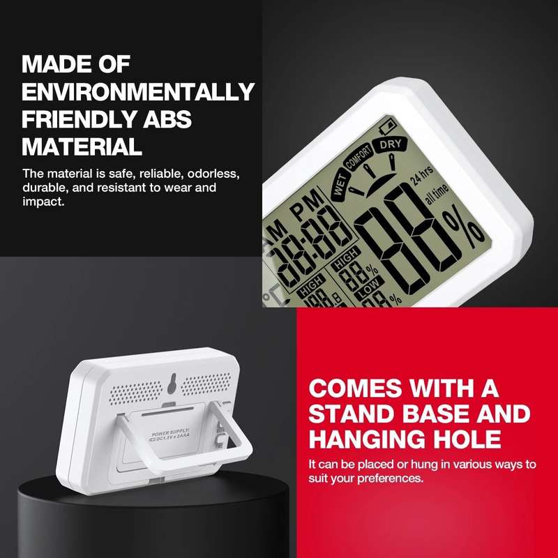 HABOTEST HT682/HT683 LCD Digital Hygrometer with Stand Base Thermometer Weather Station Mini Thermom
