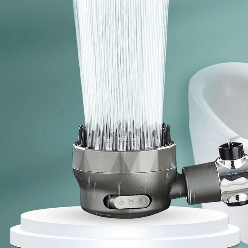 VONATES High-Pressure Shower Head One-Key Stop Adjustable Spray 3-Mode With Massage Brush Filter Rai