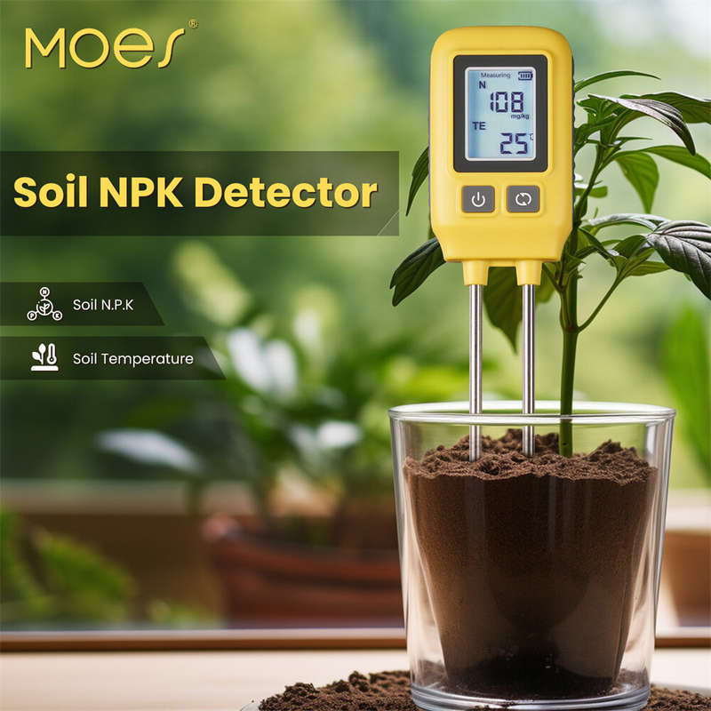 MoesHouse Soil NPK Temperature Detector Sensor Nitrogen Phosphorus Potassium Detector Nutrient Ferti