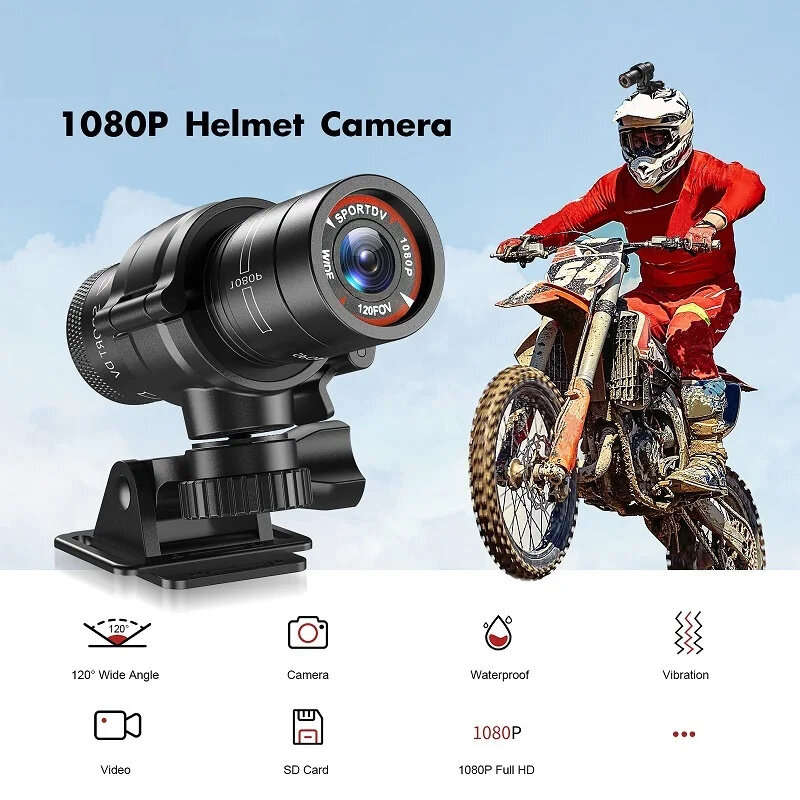 F9 Mini Sport DV Action Camera 1080P Full HD Waterproof Camcorder Helmet Cam Flashlight Ideal for Bi
