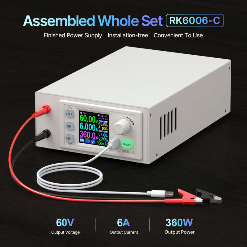 RIDEN RK6006-C Digital Power Supply High Precision 60V 6A with Overvoltage Protection and HD Display