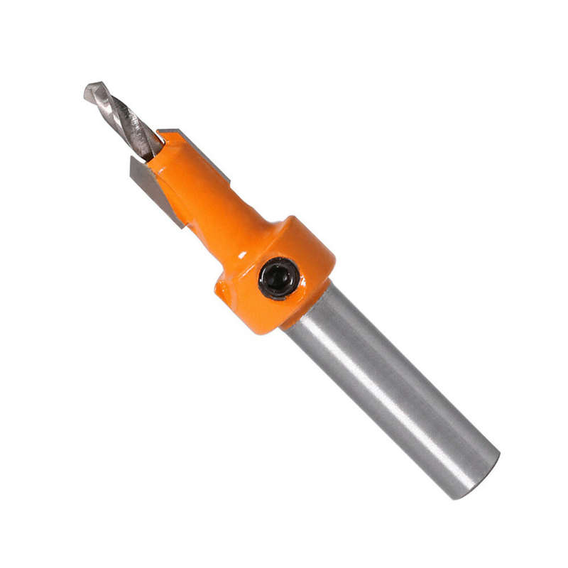 Drillpro 5Pcs Carbide Tip 8mm Shank HSS Woodworking Countersink Router Bit Set Screw Extractor Remon