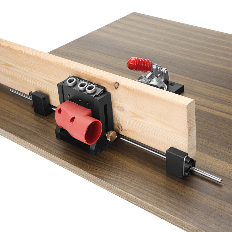 ENJOYWOOD XK4S PRO Pocket Hole Jig with Stabilizing Bar Stop Block Aluminum Alloy Woodworking Drill