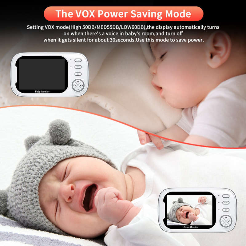 ABM600 3.5 inch Video Baby Monitor with Camera Two-Way Audio Babysitter Wireless Night Vision Temper