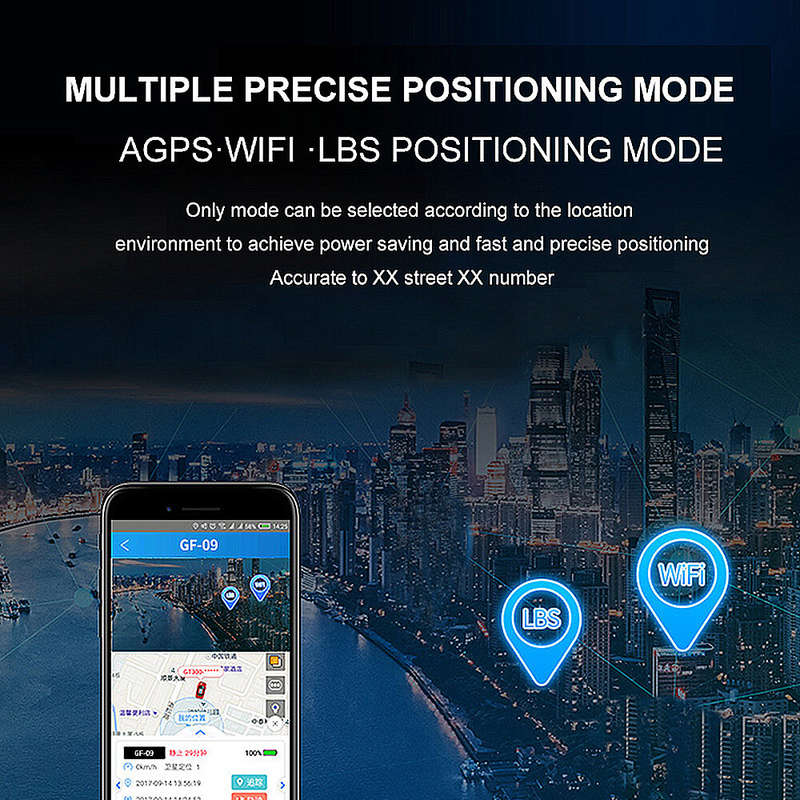 GF09 Mini GPS Locator APP Remote Control Anti-lost Device for Car/Kid/Elder WiFi LBS AGPS Precision