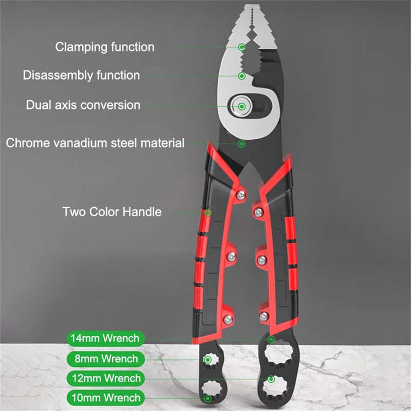 Multifunctional Fish Nose Pliers Double Axis Design 80mm Opening Chromium Vanadium Steel Wire Cutter