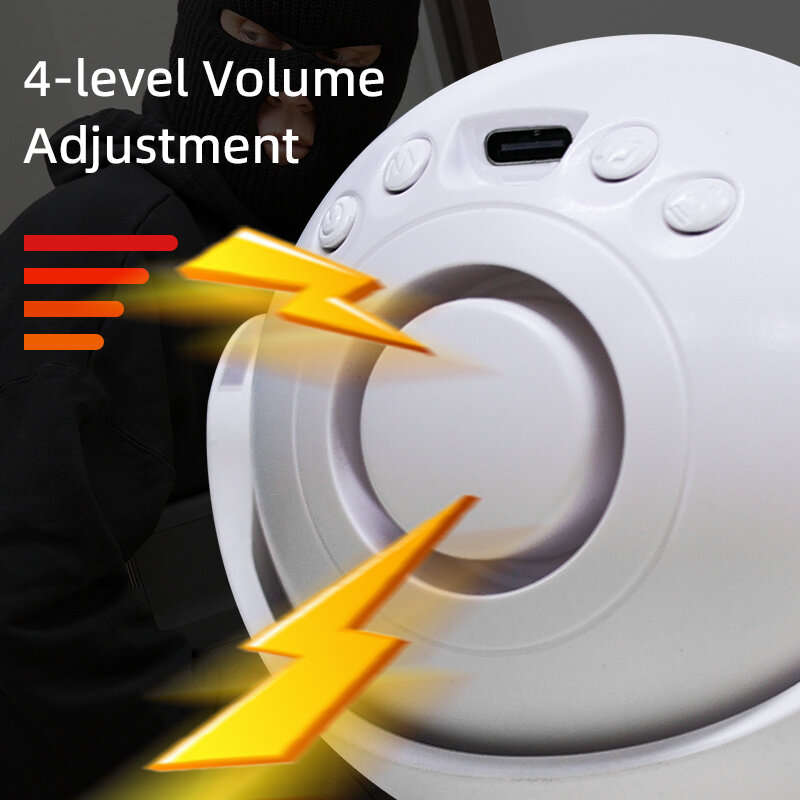 Smart Home Indoor Infrared Anti-theft Alarm 112dB Sound Light Alarming 4 Volume Levels 12M Long Indu