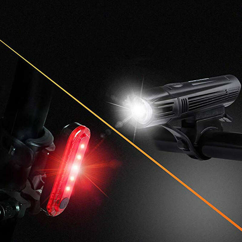 Bicycle Lights Set Powerful Front and Rear Taillight LED USB Rechargeable Waterproof Cycling Flashli
