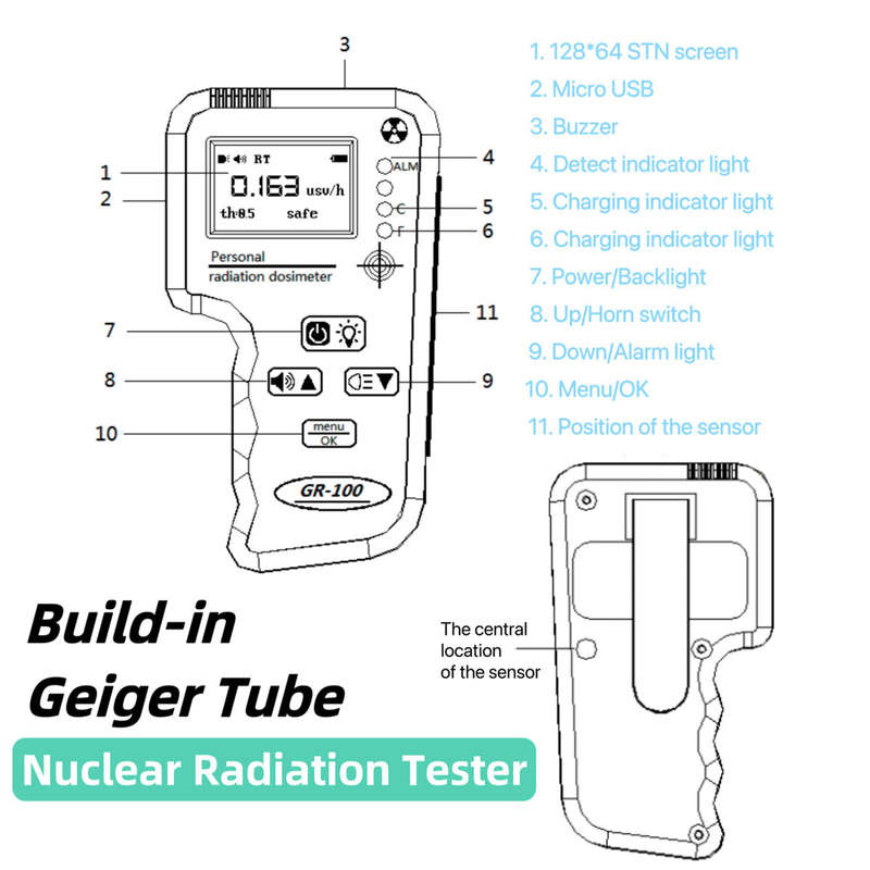 Geiger Counter Nuclear Radiation Detector J321 Tube Portable Personal Dosimeter X-ray -ray -ray Radi