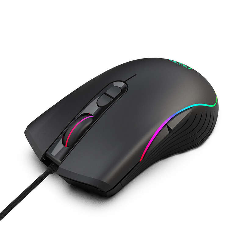 HXSJ A867 USB Wired Gaming Mouse RGB 1000/1600/3200/6400DPI Adjustable Macro Programming Gamer Mice