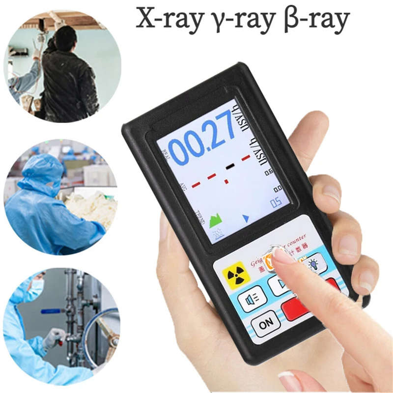BR-6 Geiger Counter Nuclear Radiation Tester Personal Dosimeter Beta Gamma X-ray Tester Real-Time Da