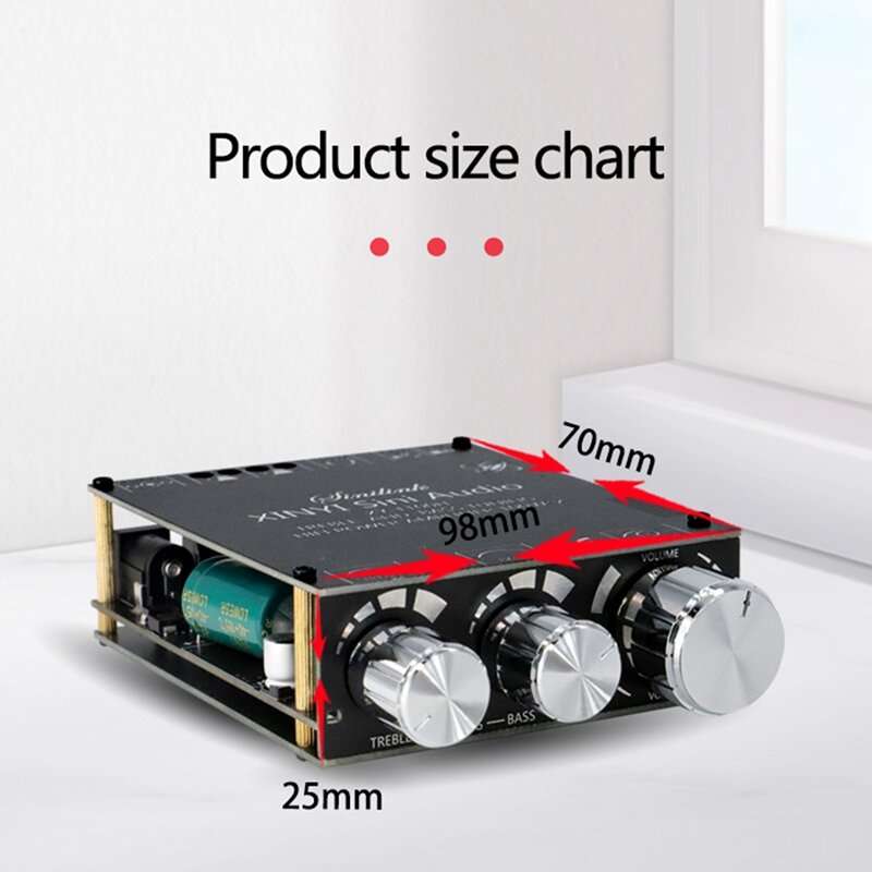 XY-T100H 100W*2 TPA3116D2 bluetooth 5.0 Power Audio Amplifier Board Home Theater Amplifiers Stereo T