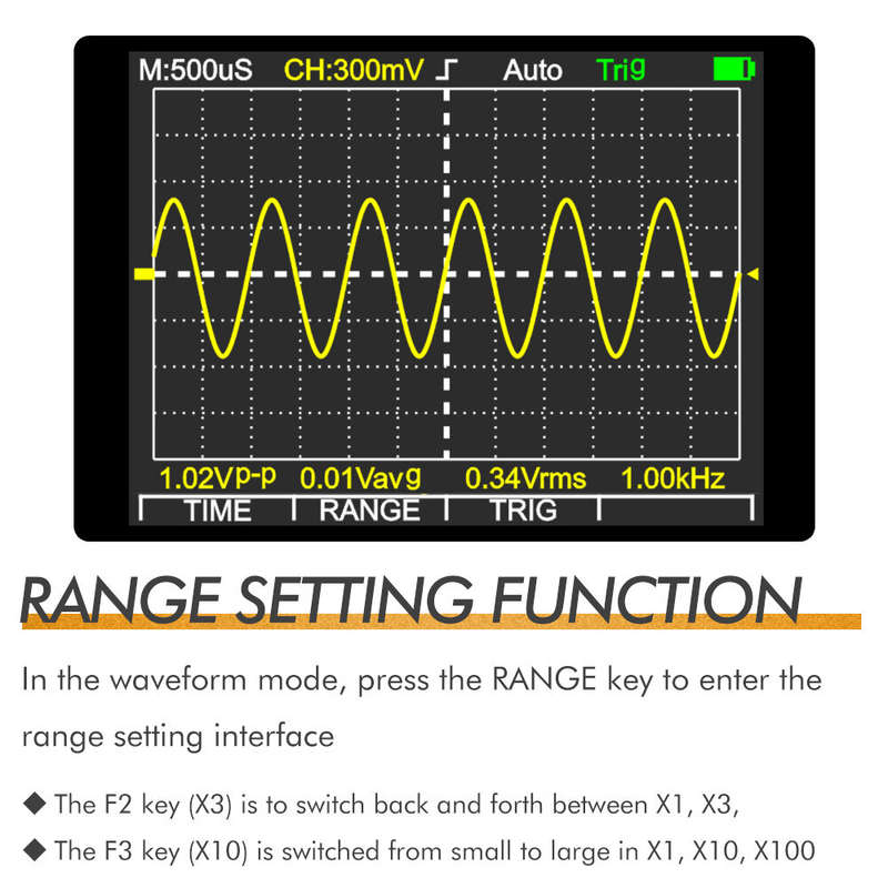 MUSTOOL MT8208 Intelligent Graphical Digital Oscilloscope Multimeter 2 in 1 With 2.4 Inches Color Sc