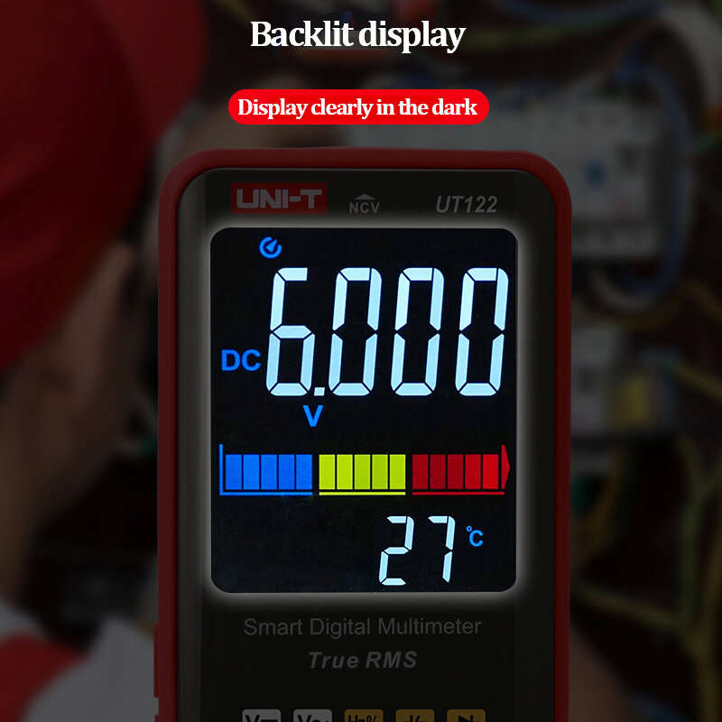 UNI-T UT121 UT122 Smart Professional Digital Multimeter Dual Display Mode NCV LIVE Tester True RMS I