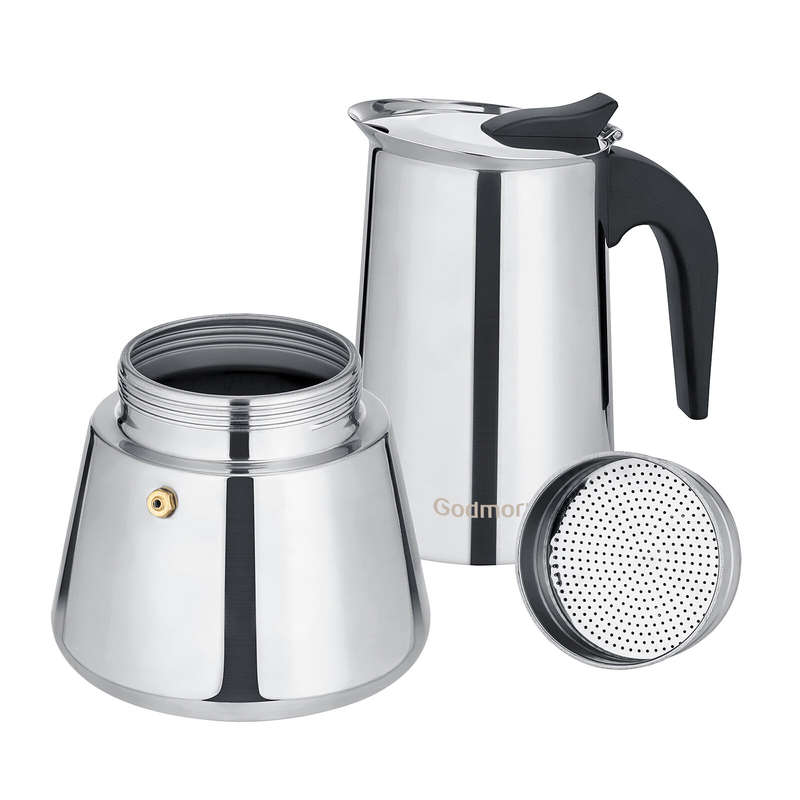 Godmorn Stovetop Espresso Maker, 12cup/600ml Grecas Coffee Maker Moka Pot, Stainless Steel Italian C