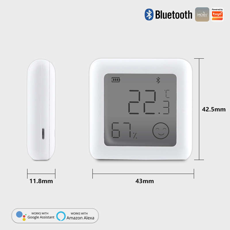Tuya bluetooth Smart LCD Screen Digital Thermometer Temperature Humidity Sensor Moisture Meter App R
