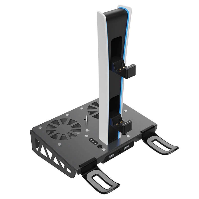for PS5 Slim Host Wall Mounted Cooling Fan Bracket for PS5 Game Controller Charging Earphones VR Hel