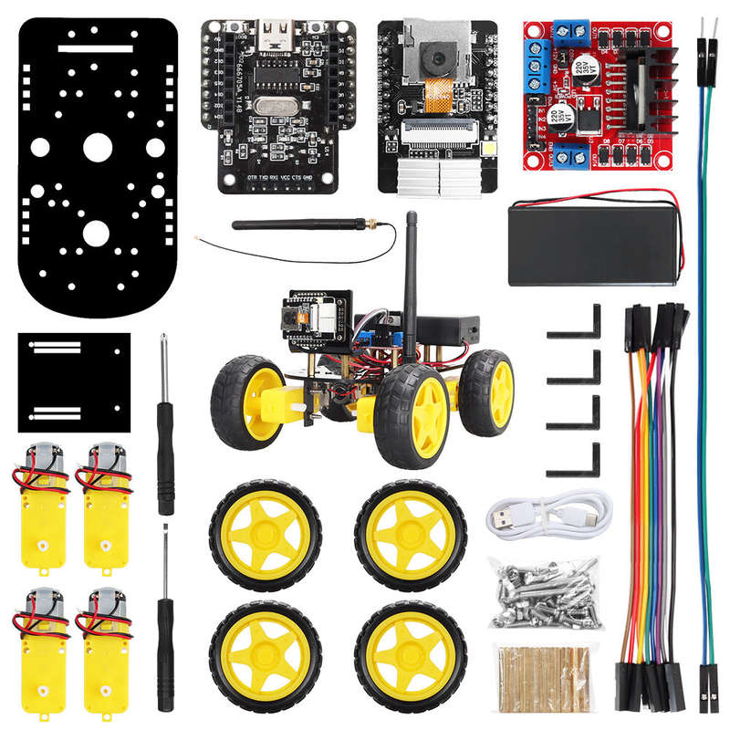 TSCINBUNY Robot Starter Kit For Arduino Programming with ESP32 Camera and Codes Learning Develop Ski