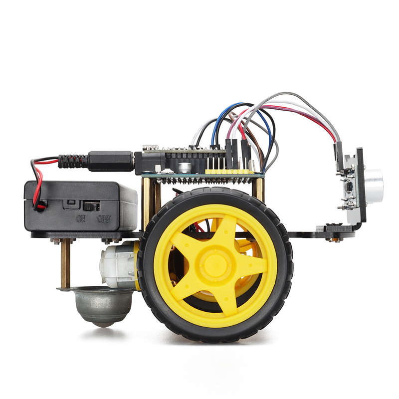 TSCINBUNY 2WD Ultrasonic Obstacle Avoidance Car Starter Robot Kit for Programming Educational Projec