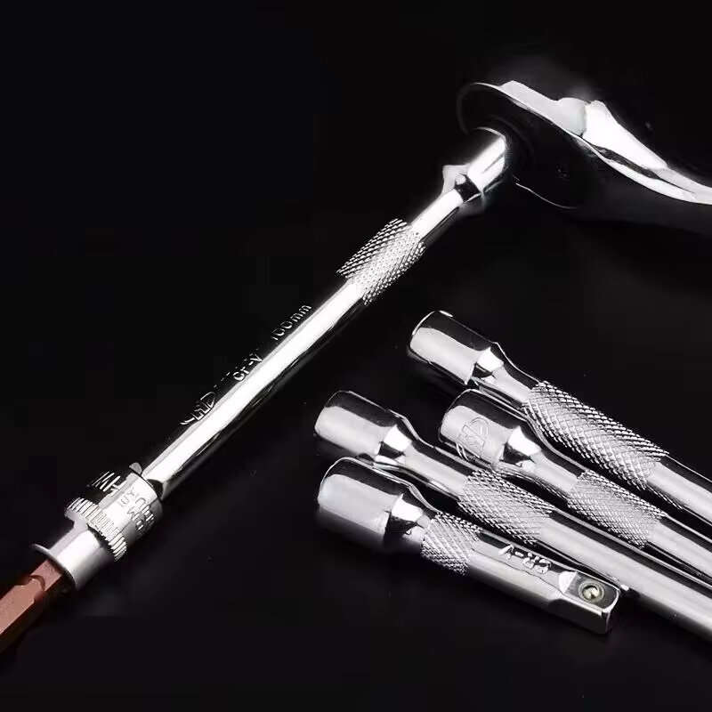 4PCS 1/4 Inch Extension Rod Set Chrome Vanadium Steel 6.3mm Socket Wrench Quick Auto Repair Tools 15