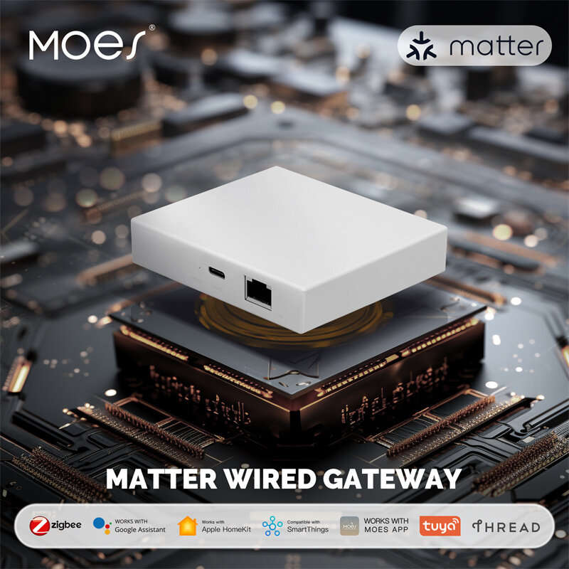 Moes Matter Smart Zigbe Home Bridge Matter Wired Gateway Hub Support Voice Control Via Alexa Google