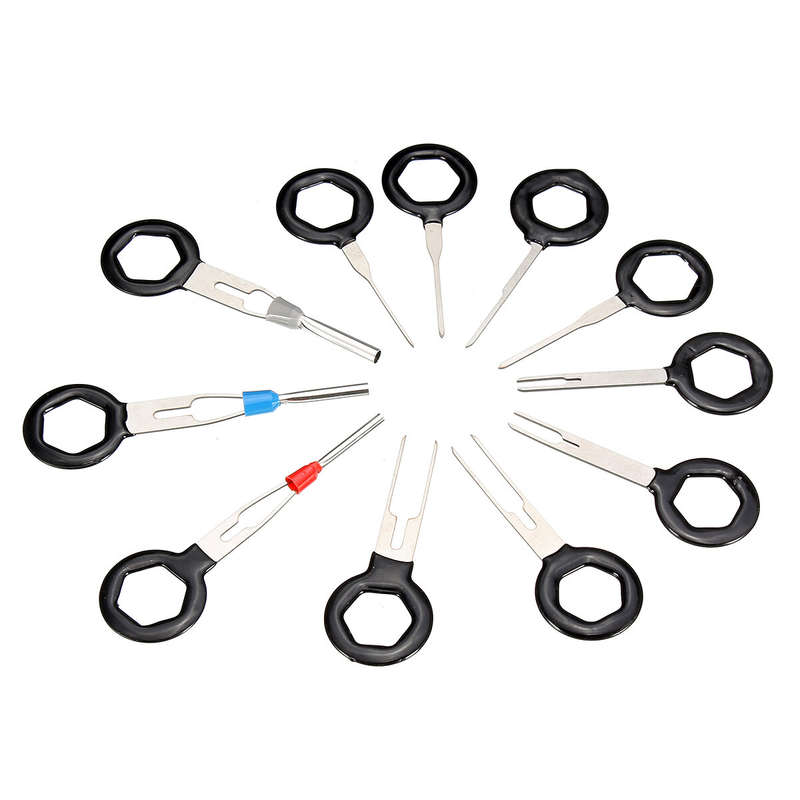 11PCS Terminal Removal Tool Kit High Quality Aluminum Wiring Connector Pin Release Extractor for Car
