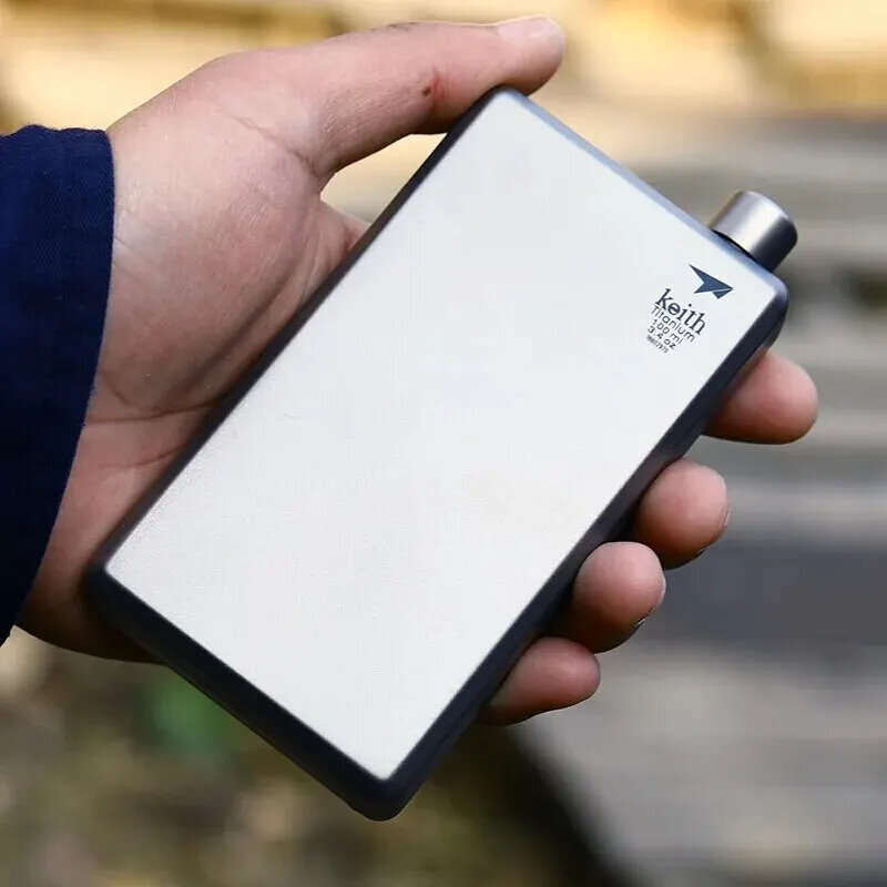 Keith Pure Titanium Hip Flask With Funnel 100ml Drinkware Outdoor Sports Camping Hiking Pot Whiskey