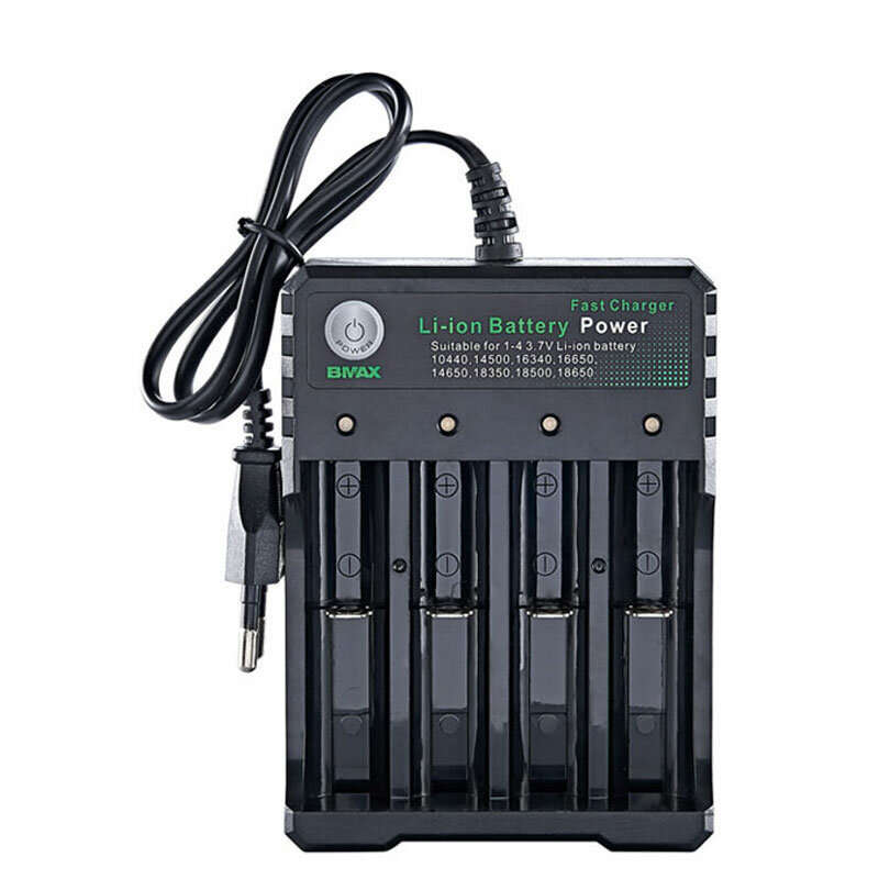 4 Slots 110V/220V 18650 USB Battery Charger for 3.7V Rechargeable Lithium 10440 14500 16340 16650 14