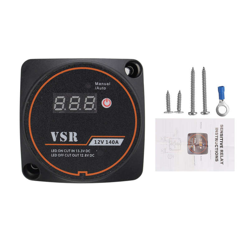 12V 140A Automotive Dual Battery Digital Display Isolator Relay Protection Voltage Split Charge Rela