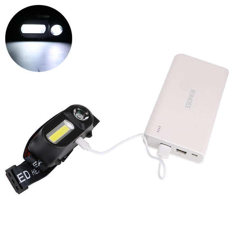 BIKIGHT 700LM XPE+COB LED HeadLamp USB Interface Waterproof Outdoor Camping Hiking Cycling Fishing L
