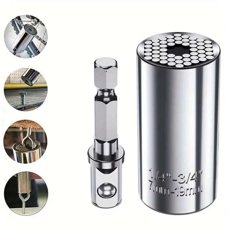 Universal 7-19mm Socket Torque Wrench Head Drill Ratchet Sleeve Wrench Magic Grip Multifunctional Ha